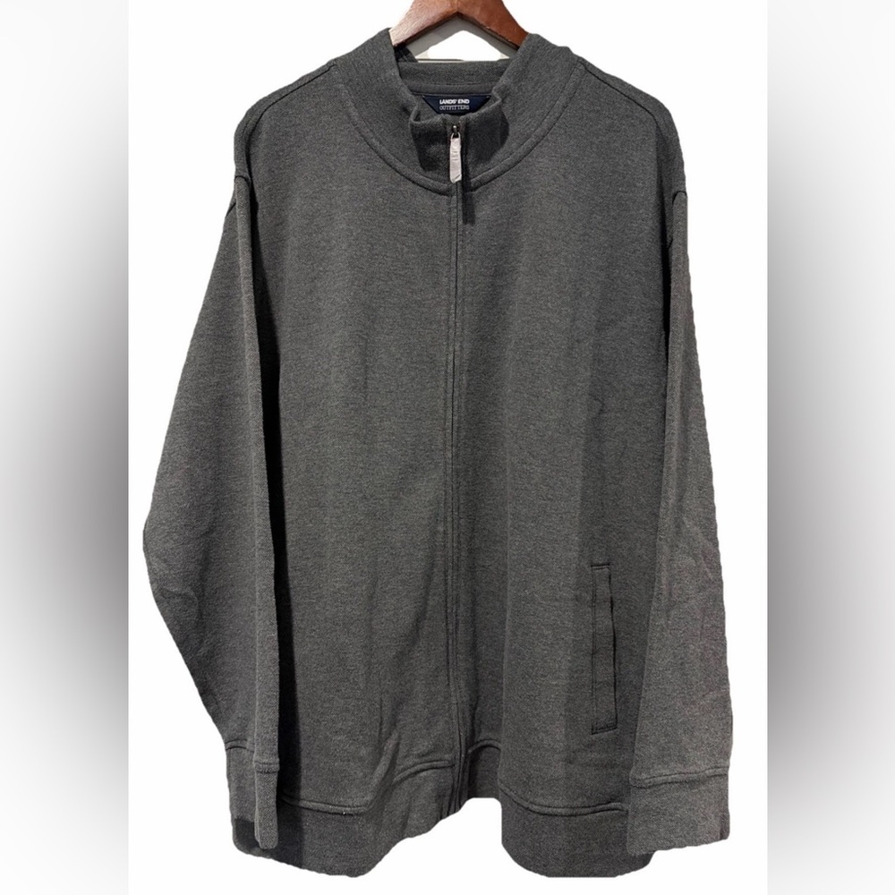 Lands' End Outfitters Men's Charcoal Zip-Up Sweatshirt size 3XL NWOT
